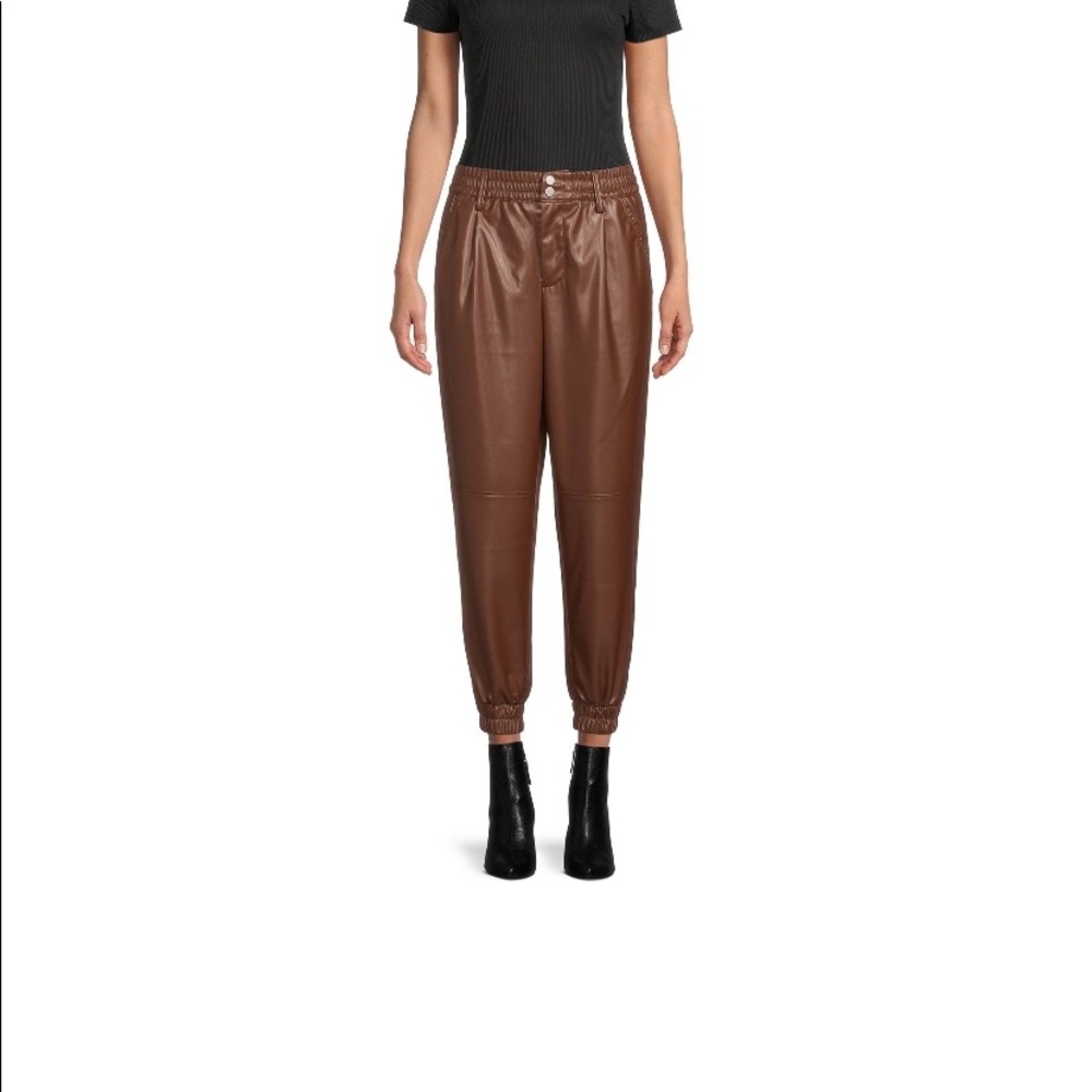 Faux leather joggers size 9